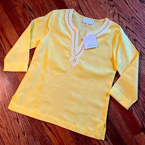 NWT Pappagallo Yellow Linen Tunic